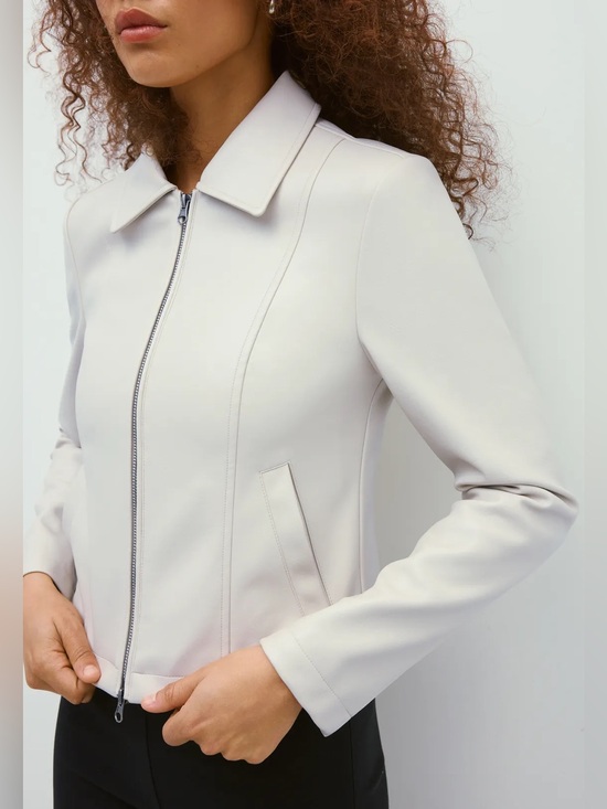 Kate Hill Jackets & Blazers - Women's Light Gray Zip-Front Jacket